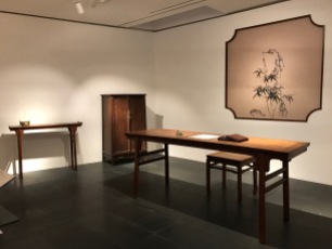 Scenes from the furniture portion of the "Tsinghua Treasures: Exhibition of Tsinghua University Art Museum Collection." December 8, 2017. Photograph by Carrie Hertz.
