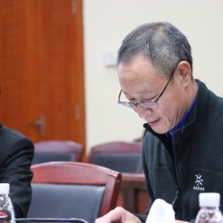 Director Wang Wei at the project planning meeting. December 12, 2017. Photograph by Jon Kay.